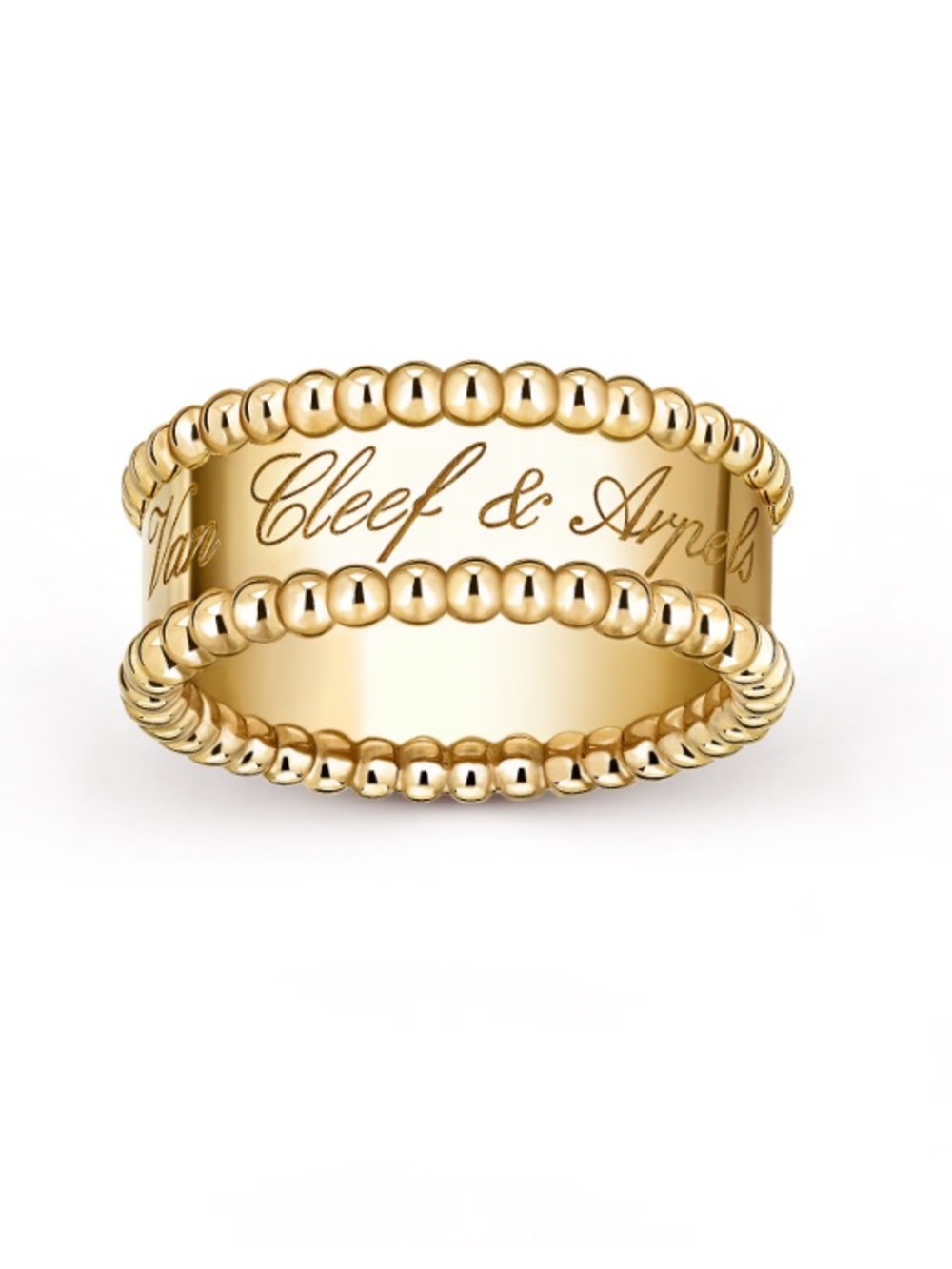 Van Cleef 18kt Yellow Gold Perlée signature ring
